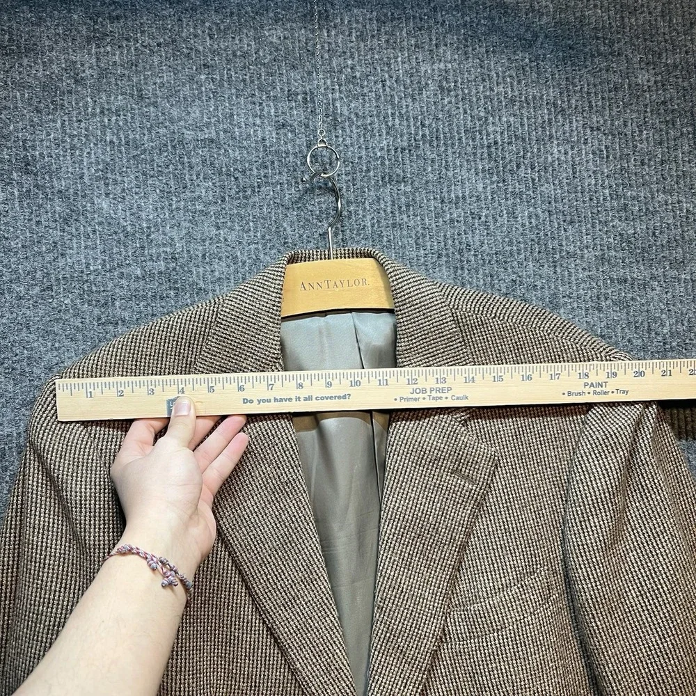 Polo Ralph Lauren Tweed Blazer Jacket Mens Size 40‎ Reg Brown Made In USA
